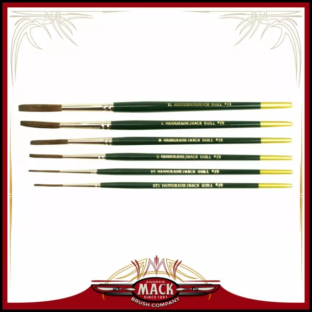 Andrew Mack Hannukaine Quill Brush Set Series 79 Size XXS - XL