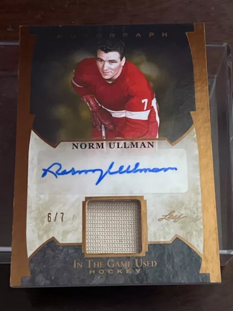 2022/23 Leaf In the Game Used Norm Ullman Auto/relic #6/7 SSP! Red Wings!!!