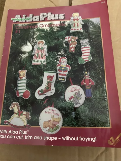 ZWEIGART AIDA PLUS Counted Cross Stitch Christmas Ornaments #1-4810 Pattern Book