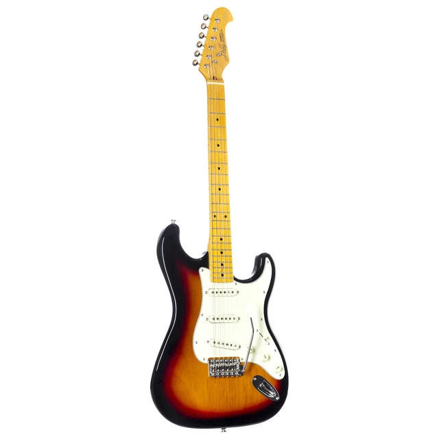 J&D ST Vintage Deluxe E-Gitarre, MN Sunburst, Erle-Korpus, Ahorn-Hals, Alnico Si