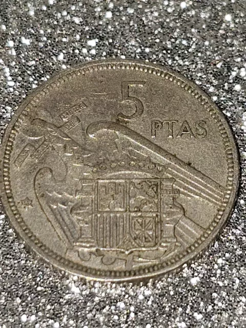 Spanish 5 Ptas Rare Coin 2