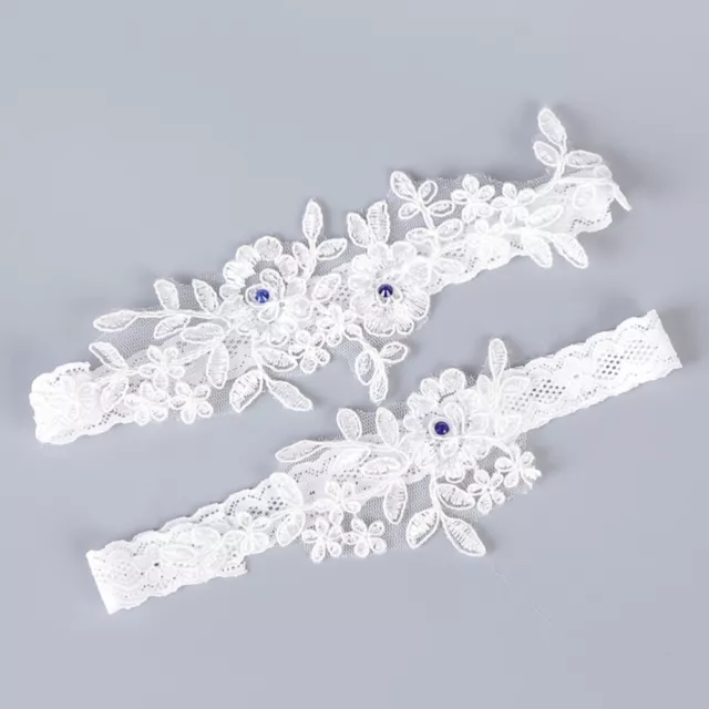 1 Pair Bridal Wedding Garter Lace Garters Decorations for Bride and Bridesmaid 3