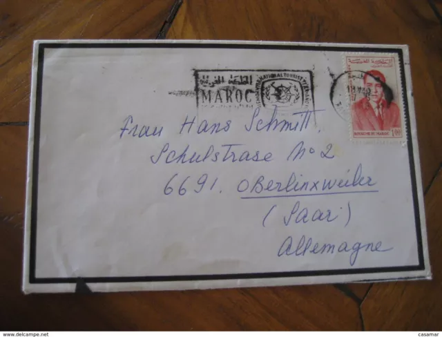 Tanger Morocco 1968 To Berlin Germany Stamp Cancel Duel Condolence Cover Maroc M