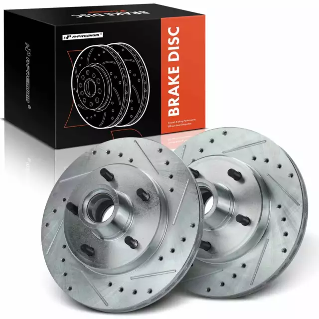 Front Drilled & Slotted Brake Rotors for Chevrolet Camaro 1982-1992 GMC Pontiac