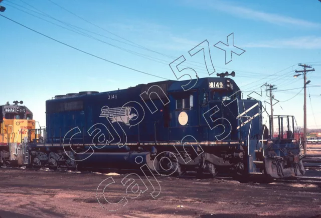 Original Folie - MP Missouri Pacific SD40-2 3149 bei Council Bluffs, IA. 1/89