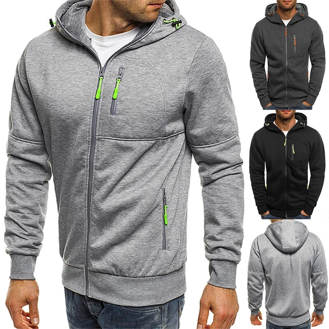 Mens Hoodie Fleece Warm Hooded Jacket Coat Sweatshirt Winter Work Zip Up Jumper