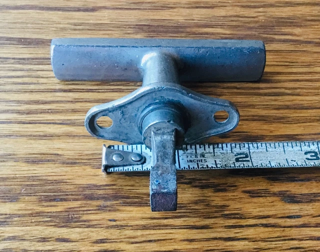 1920s T~SHAPED HANDLE vtg antique exterior non locking door deck 3