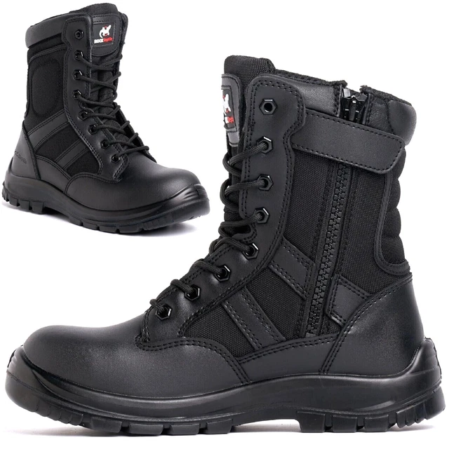 Steel toe cap police boots outlet