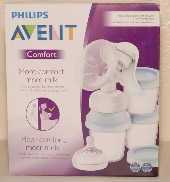 Philips Avent Comfort Manual Breast Pump with Reusable Storage Cups
