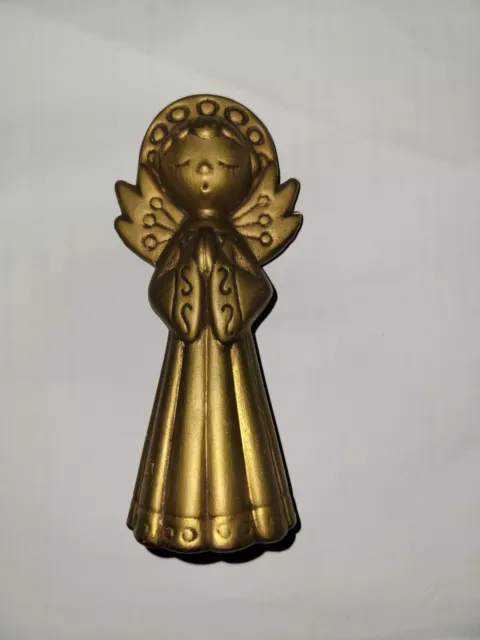 Angel Figurine Gold Tone Ceramic Praying