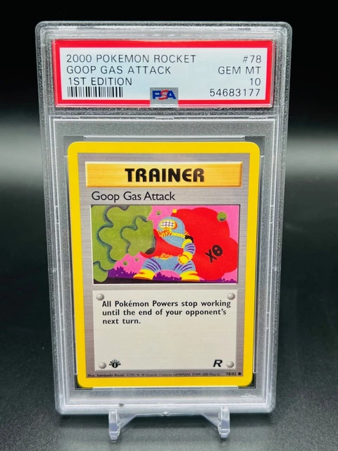 2000 Pokemon Team Rocket 1ST EDITION Goop Gas Attack COMMON 78/82 - PSA 10