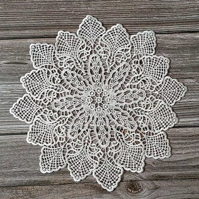 Handmade Hollow Crochet Cup Mat Tablecloth Lace Doily Coaster Pad Placemat