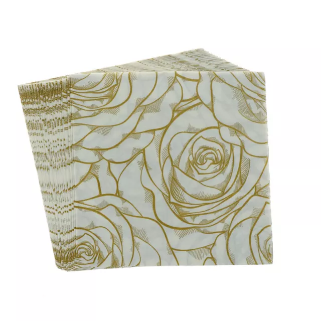 20x golden rose flower paper napkins serviette tissue party supply home decor'AP
