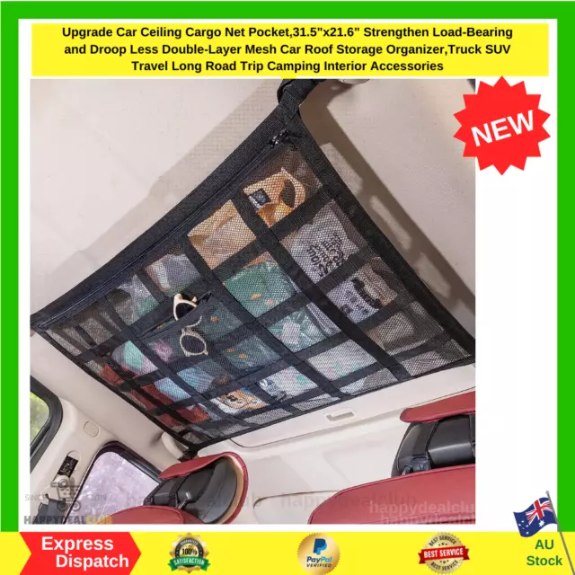 HG CAR CEILING Cargo Net Pocket Car Mesh Roof Organizer For Fishing Rod  Trave $21.60 - PicClick AU