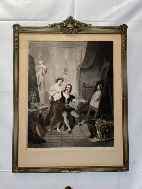 1826 Henri-Joseph Marlet~Rafael & La Fornarina~Mezzotint/Etching By Annis