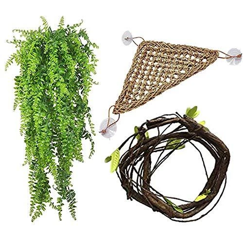 PINVNBY Bearded Dragon Tank AccessoriesReptile Plants Hanging ClimbingLizards...