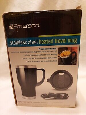 Emerson 14 Oz Stainless Steel Heated Plug-in 12 Volt Travel Mug 3
