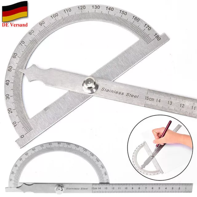 180 Grad 150MM Winkelmesser Finder Dreh Winkel Lineal Messwerkzeug Edelstahl