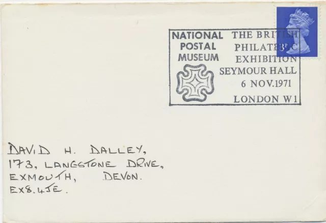 Gb Special Event Postmarks 1971 The British Philatelic Exhibition Seymour Hall