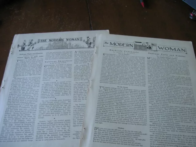 (2) 1913 Original News Bits Article - The MODERN WOMAN Suffrage Suffragette VOTE