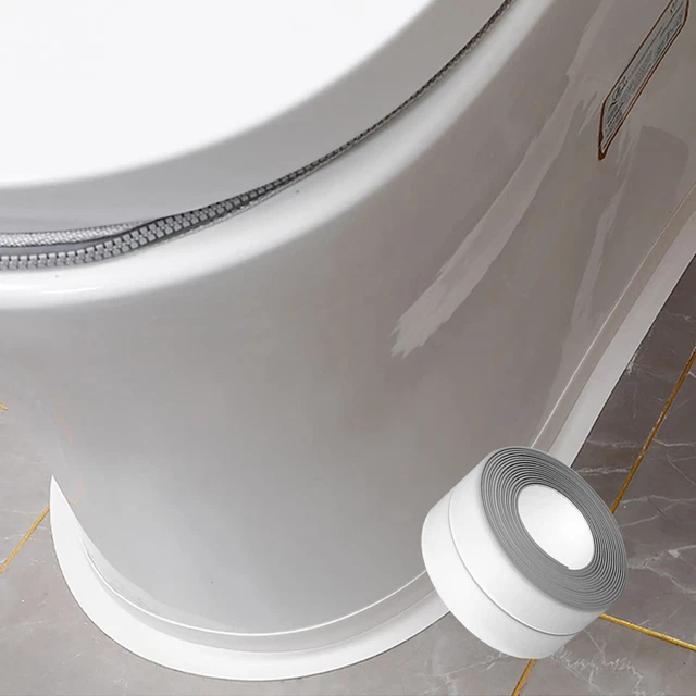 White Caulk Tape for Bath & Kitchen, 1.5&quote; x 10.5Ft Self Adhesive