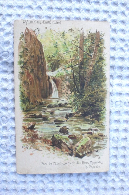 CPA ST-ALBAN LES EAUX, La Cascade Signée Louis Tauzin /Loire 42