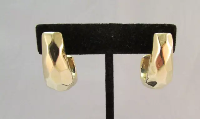 SSD Simon Sebbag Gold Over 925 Sterling Silver Hammered Clip On Earrings