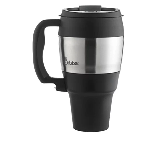 34 Oz Insulated Travel Mug Stainless Steel Thermal Coffee Cup Handle Black USA