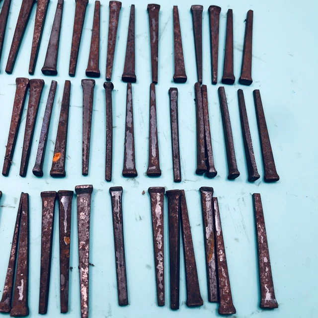 2 - 1/4 inch Vintage Used Square Head iron Common Cut Nails   150 count lot 2lb 4