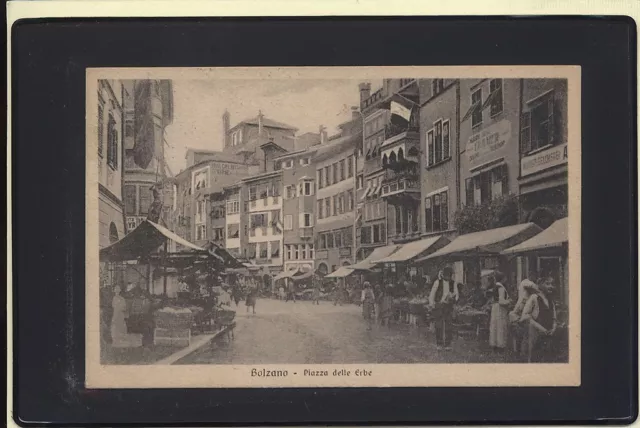 Bolzano Piazza Erbe Molto Animata  Viaggiata Anno 1928  (A102)