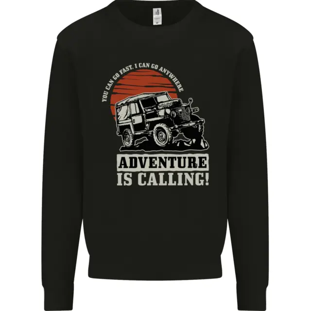 Adventure Is Calling 4X4 Off Roading Road Kids Sweatshirt Jumper