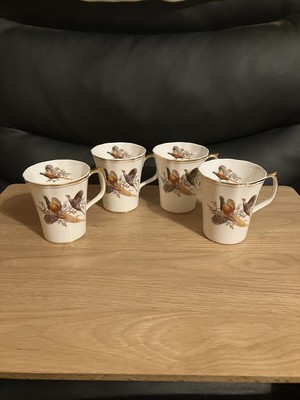 SHERIDEN QUALITY BONE china coffee cups 10 cm england Country pheasant