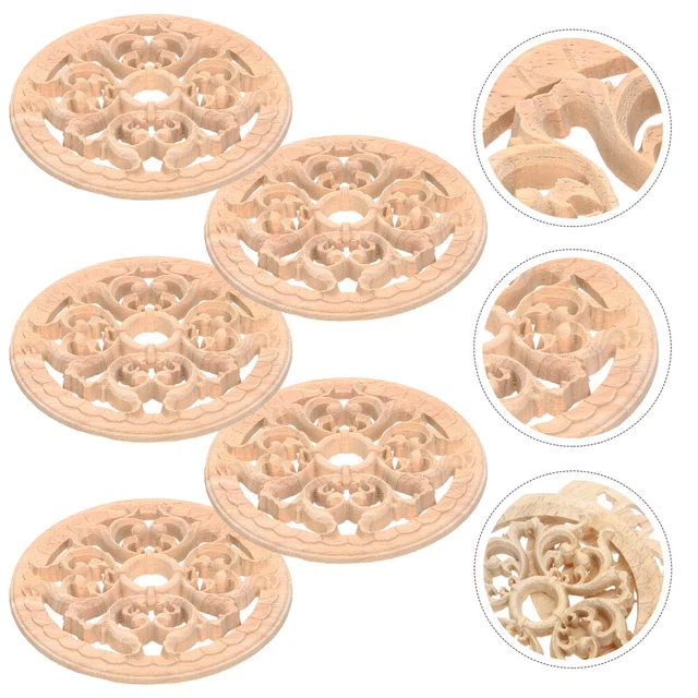 5 piezas paneles de trastes de madera apliques para muebles armario Onlays