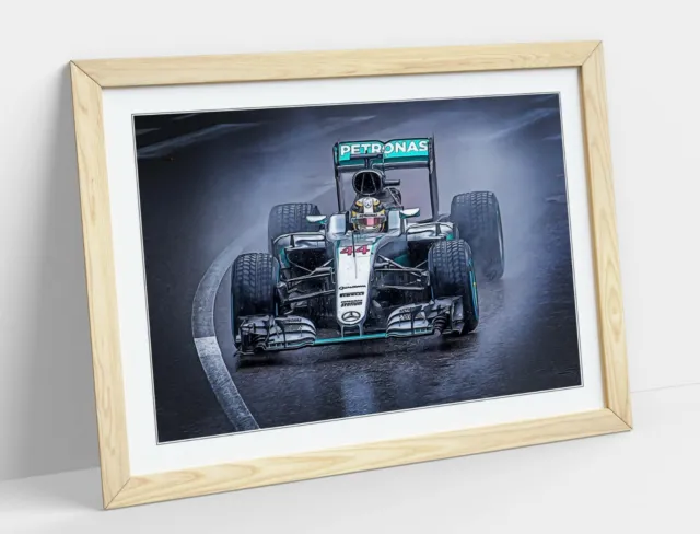 Lewis Hamilton Mercedes F1 Framed Poster Picture Paper Print Artwork -Black 3