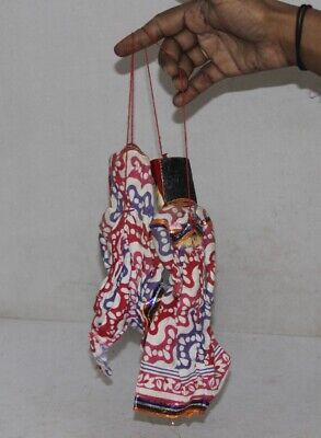 Rajasthani Ethnic Wooden Head & Cloth Men & Women Puppet Dolls Pair 10177 2