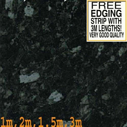 Prenda de trabajo de cocina laminada de granito negro TODOS LOS TAMAÑOS (28mmx600mm)