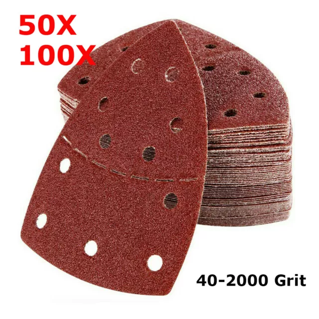 Triangle Mouse Sanding Sheets Palm Sander Pads 40-2000 Grit Sandpaper 50/100pcs