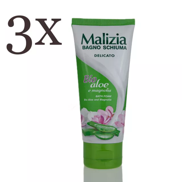 MALIZIA Bio Aloe & Magnolie Badeschaum 3x 100ml - Mini Size