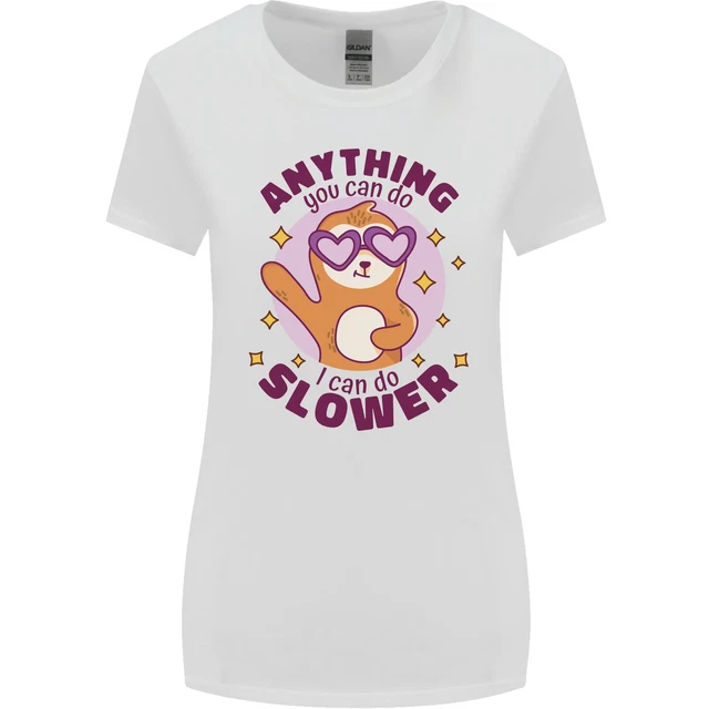 Bradipo Niente i Can Do più Lento Divertente Donna più Ampia Taglio T-Shirt