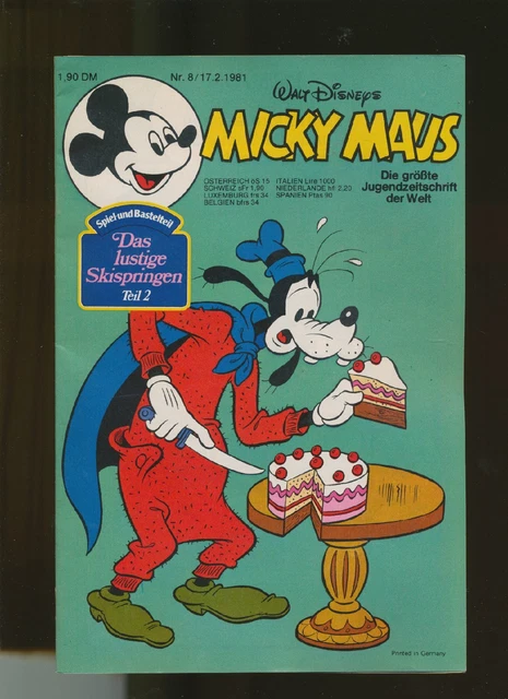 Micky Maus  1981  Heft Nr.   8  mit Beilage  Ehapa Verlag  Z 1