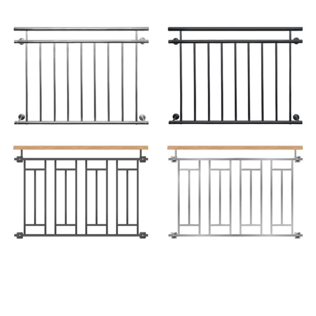 Garde-corps balcon à la francaise appui rambarde en acier 90x100/128/156/184/225