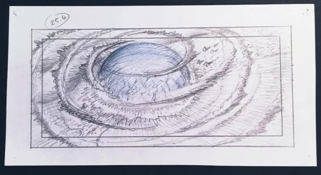 "Atlantis" Pencil Layout Drawing City Sinking Tom Shannon Disney Movie Opening