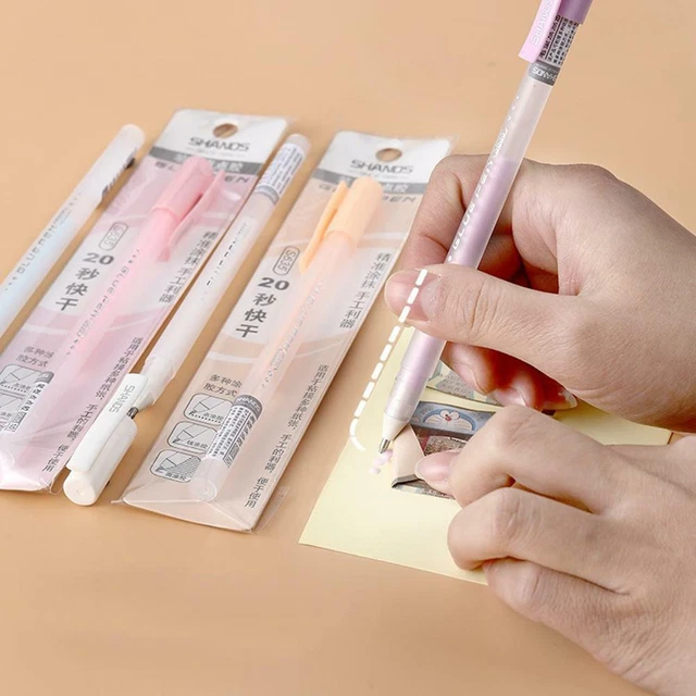 1x Color Secado Rápido Caramelo Pegamento Pluma Palo Manual Estudiante Manual HAZLO TÚ MISMO2023
