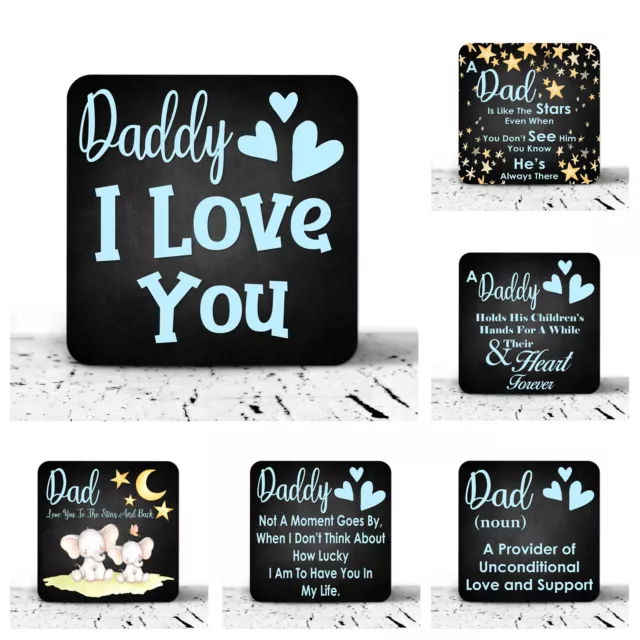 Drinks Coaster for Dad Daddy Home Bar Man Cave Beer Drink Coasters Birthday Gift