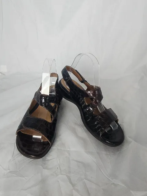 Clarks Artisan Women’s Size 8 N Timeless Croc Patent Leather Sandals Shoes 85465