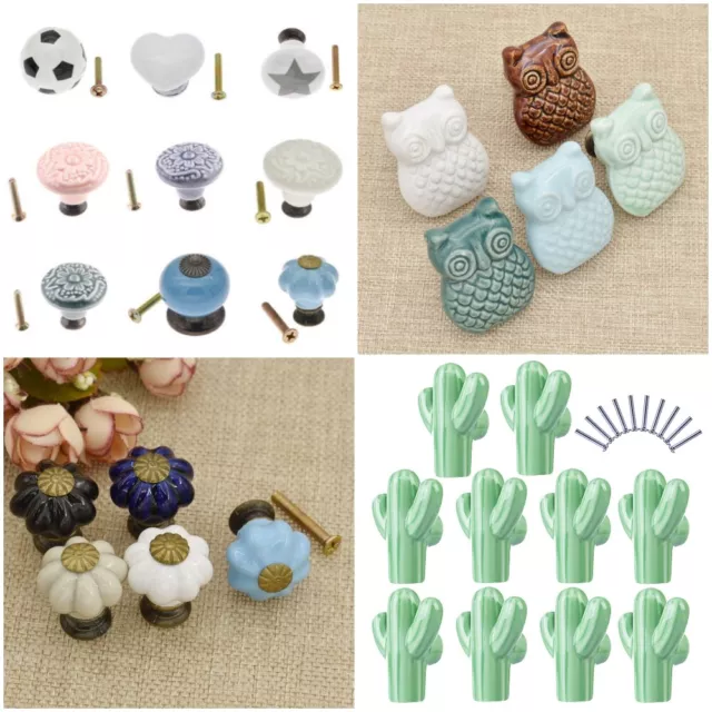 Vintage Cabinet Knob Ceramic Door Pull Drawer Handle Cupboard Furniture Home Acc