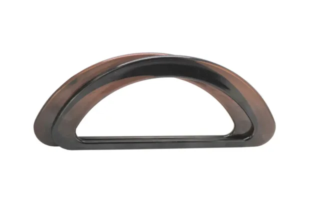 Linic Products UK Made Bag/Purse Handles, Plastic, D Shape, Clear Brown. S7854