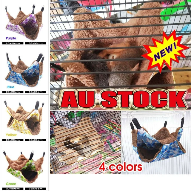 Pet Hammock Hamster Rat Bird Parrot Ferret Hanging Bed Cushion House 2 Layer HQ