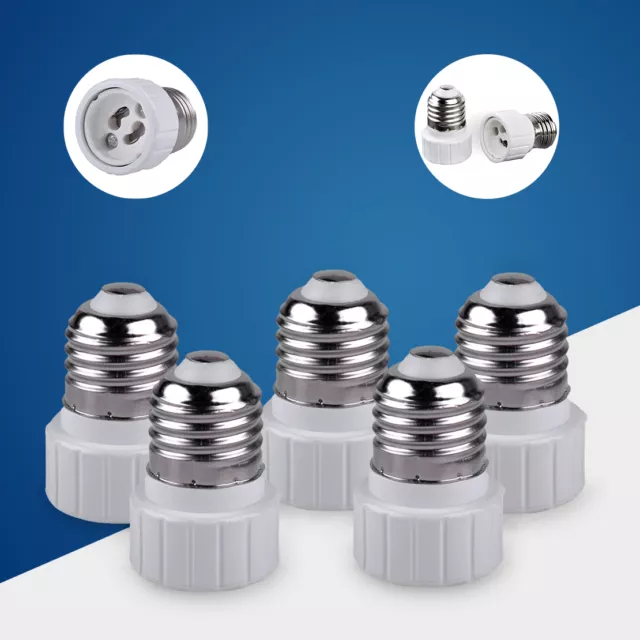 5 PCS E27 to GU10 Lamp Light Bulb Extend Base Socket Adaptor Adapter Converter