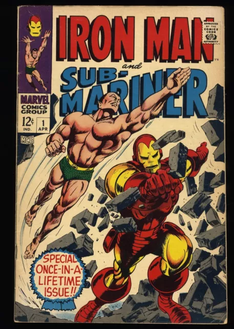 Iron Man and Sub-Mariner #1 FN/VF 7.0 Predates 1st Issues! Whiplash App!